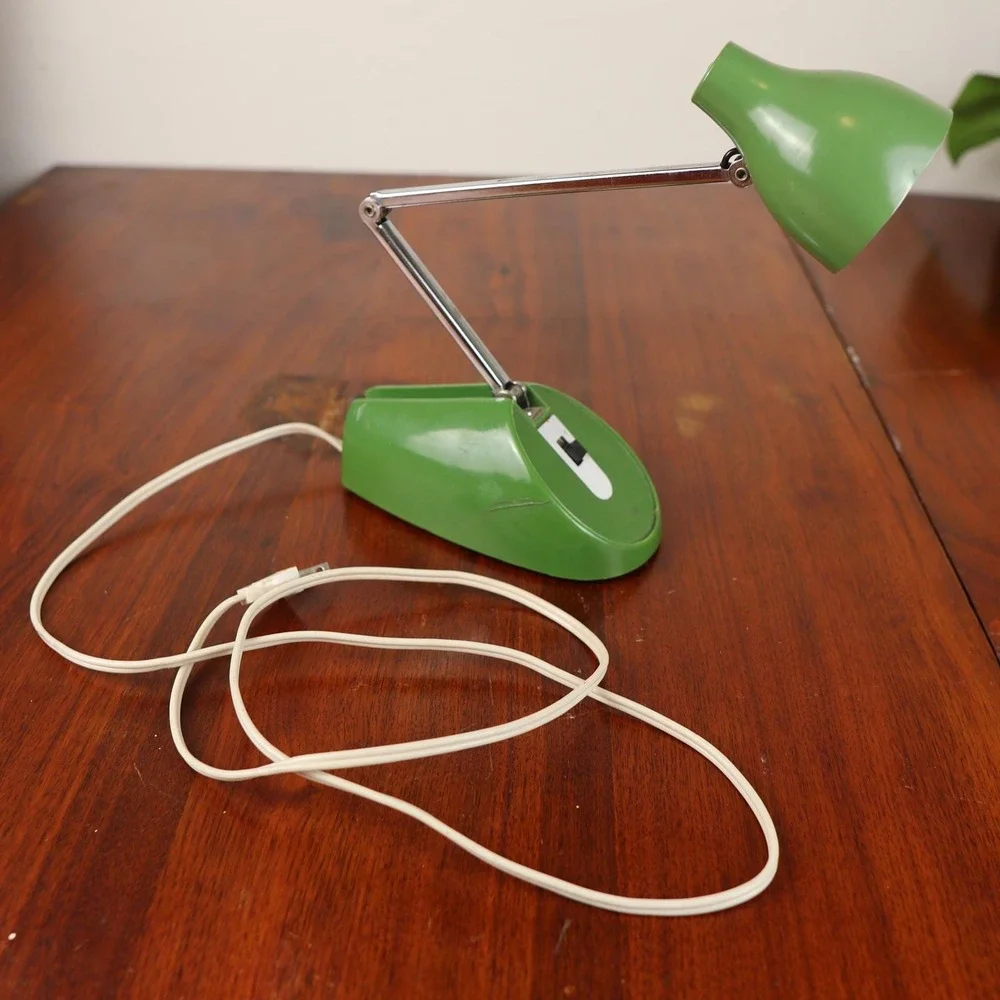 Mid-Century Avocado Green‎ Articulating Library Desk Lamp